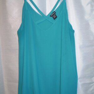 TORRID TURQUOISE SEMI SHEER TANK SZ 1